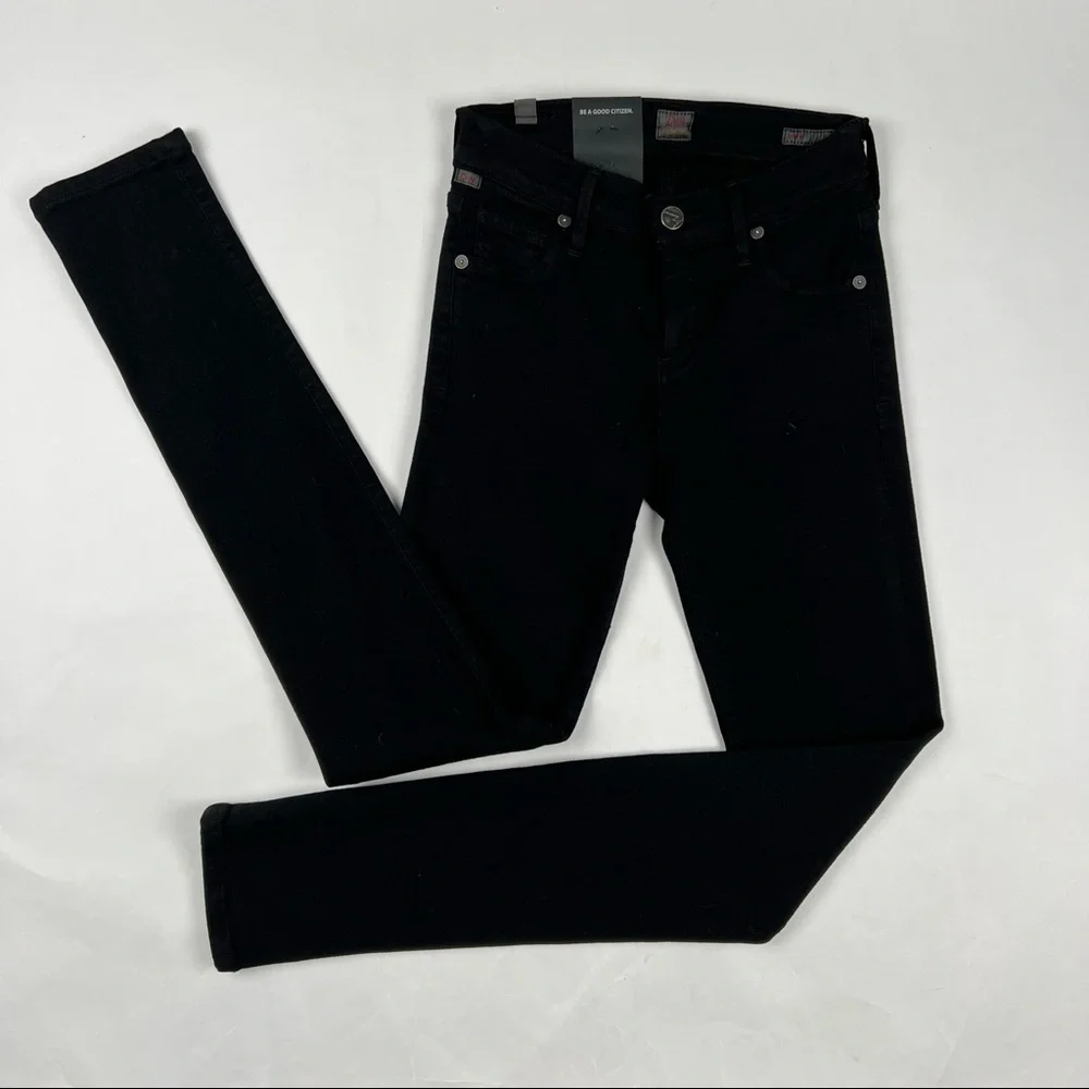 NWT Citizens of Humanity, Avedon Slick, Black Super Stretch Lo-Rise Skinny Sz 25 - Picture 2 of 13